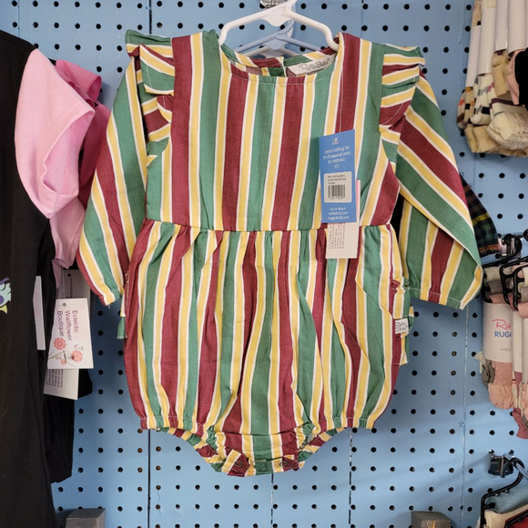 Ruffle Butts Other - Ruffle butts jolly stripe flutter bubble romper new with tags